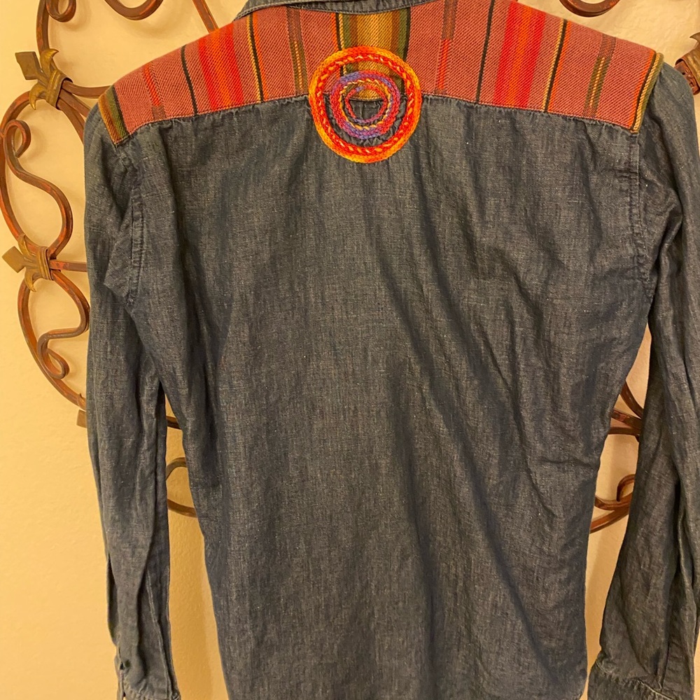 Custom Men’s Denim Button Up with Southwestern Accents